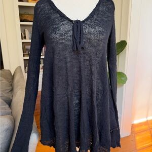 FP Beach Black Knit Cover-up